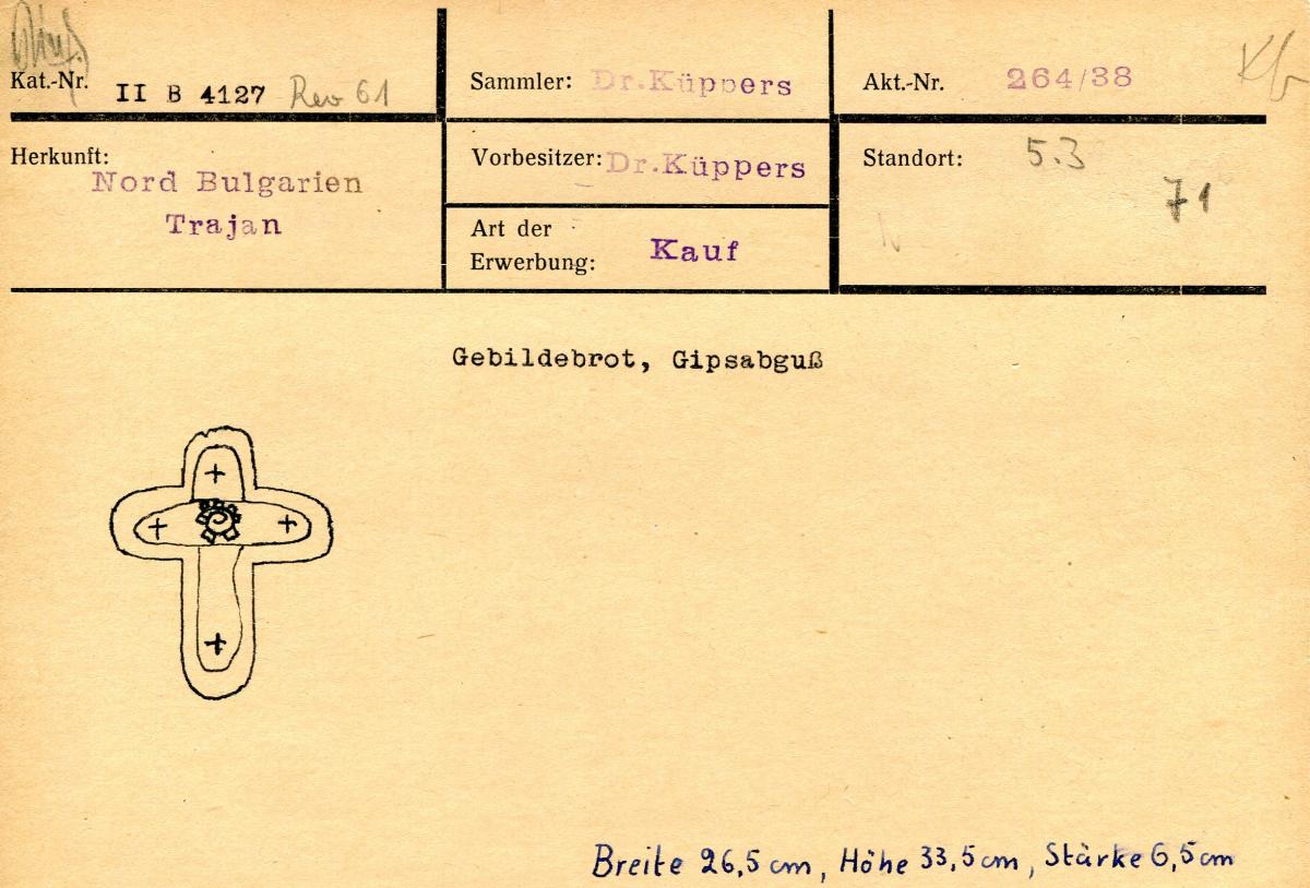 Gebildebrot, Kreuz, Gipsabguss