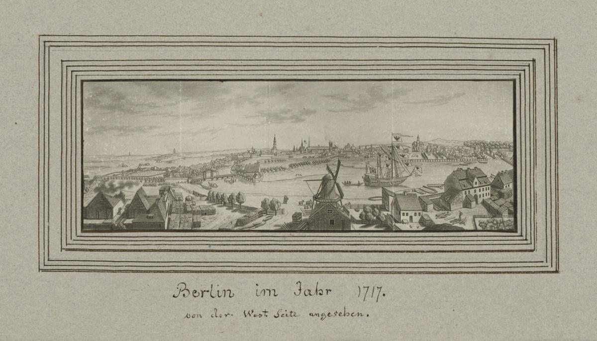 Berlin im Jahr 1717. Von der Westseite angesehen.