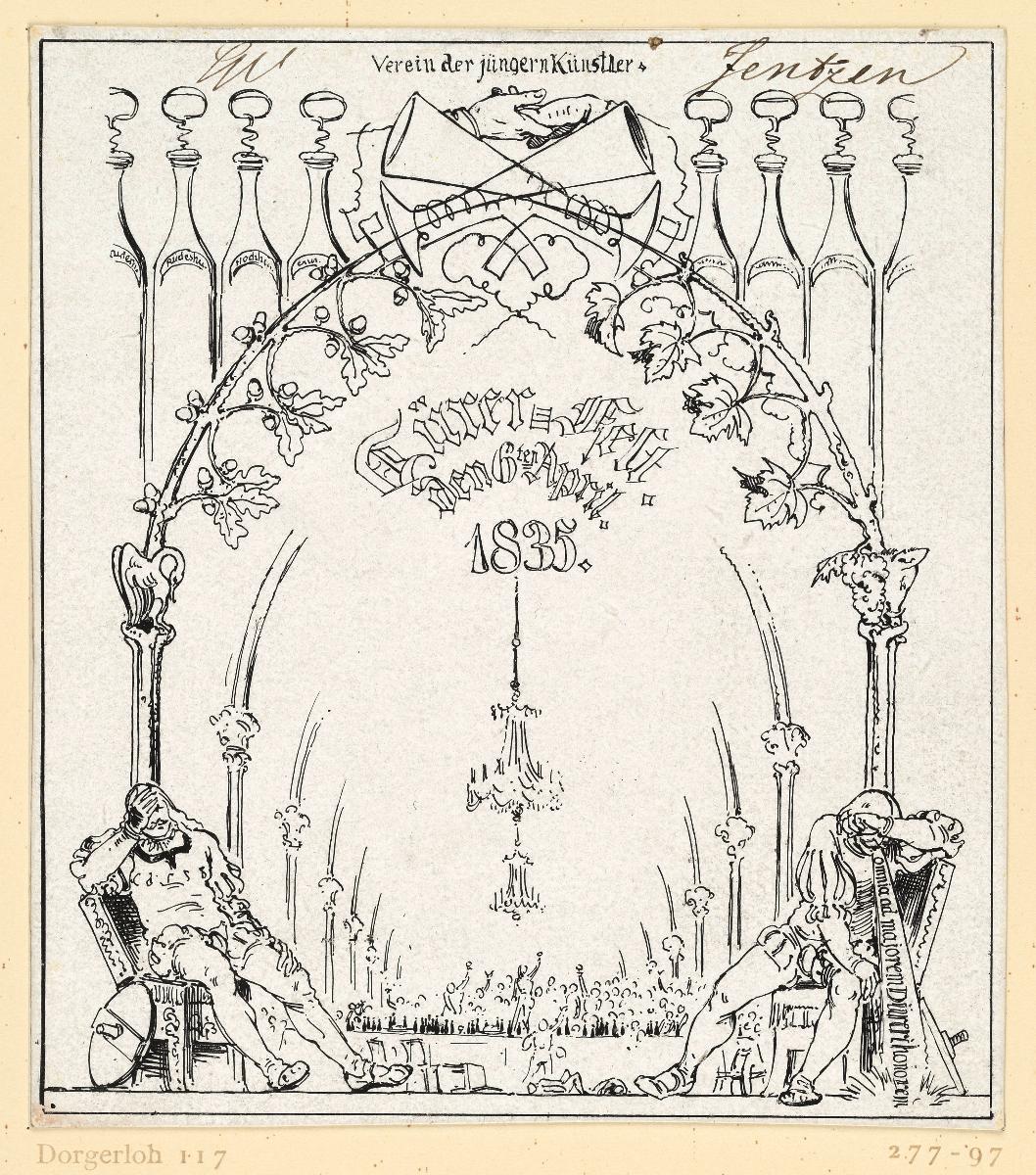 Karte zum Dürerfest des Vereins der jüngeren Künstler, 6. April 1835