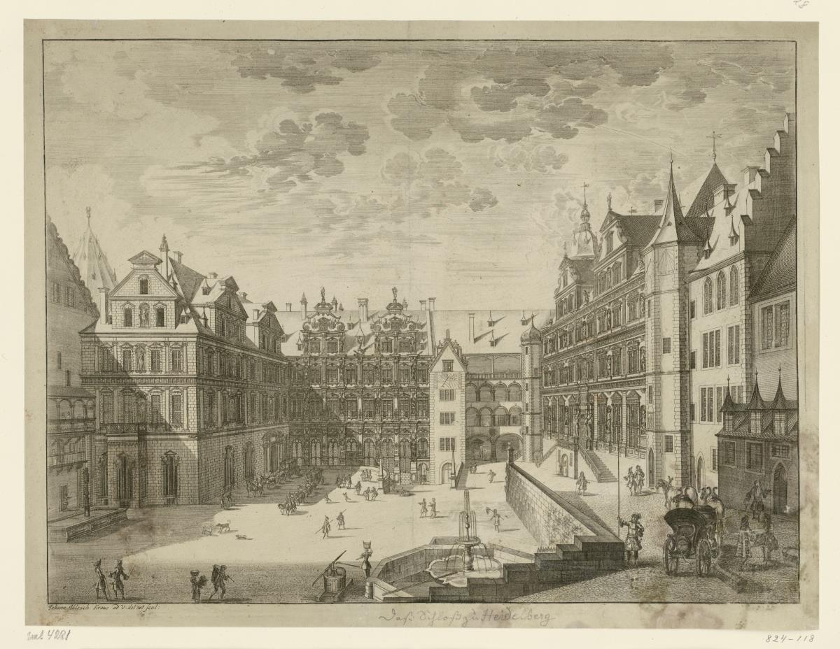 Der Friedrichbau im Schloss zu Heidelberg von Süden