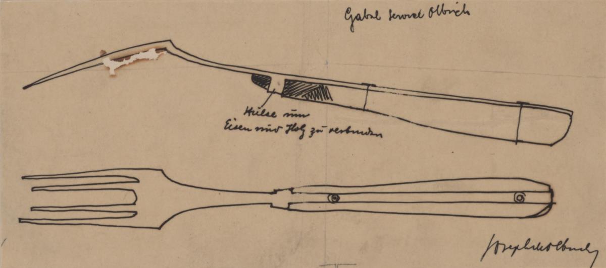 Gabel, Ansicht und Seitenansicht