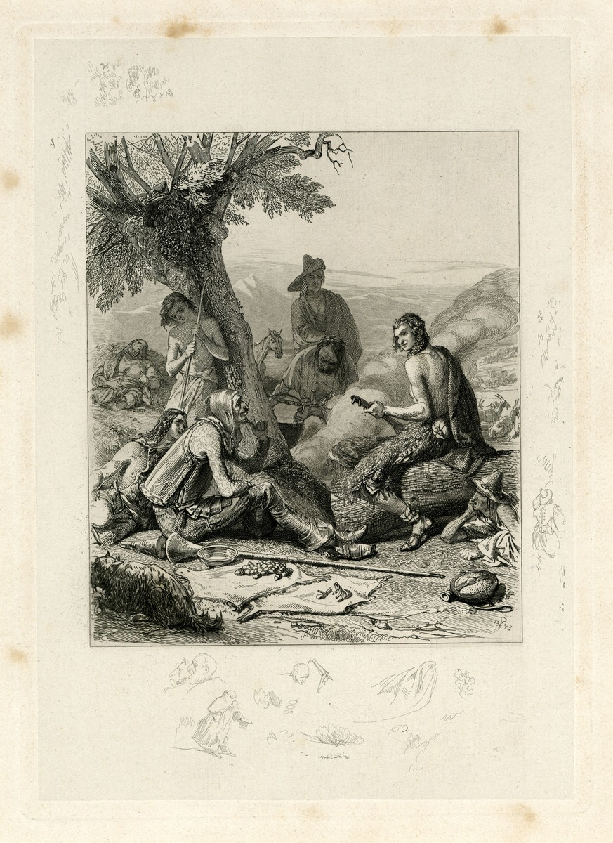 Sechs Bilder zum Don Quixote 5. Rast bei den Ziegenhirten