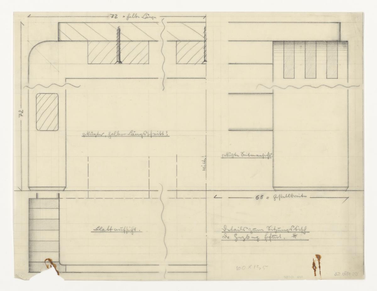 Büromöbel, kleiner Sitzungstisch, Details, Auftrag Herzberg (Möbelentwürfe, Tische)