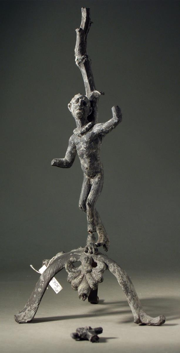 Lampenständer mit der Figur eines grotesken Tänzers
