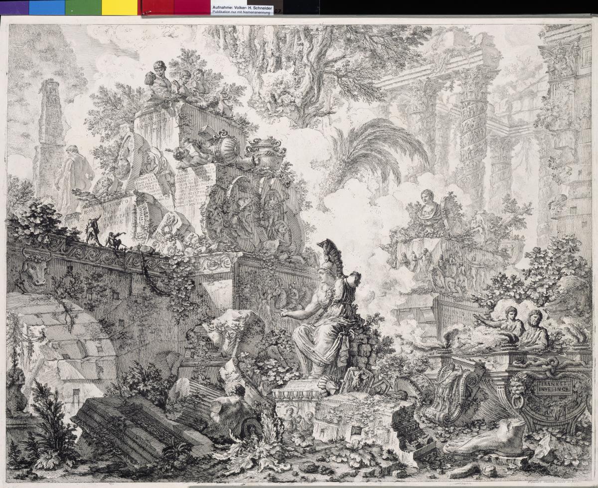 Capriccio mit antiken Skulpturen (Frontispiz der Vedute di Roma)