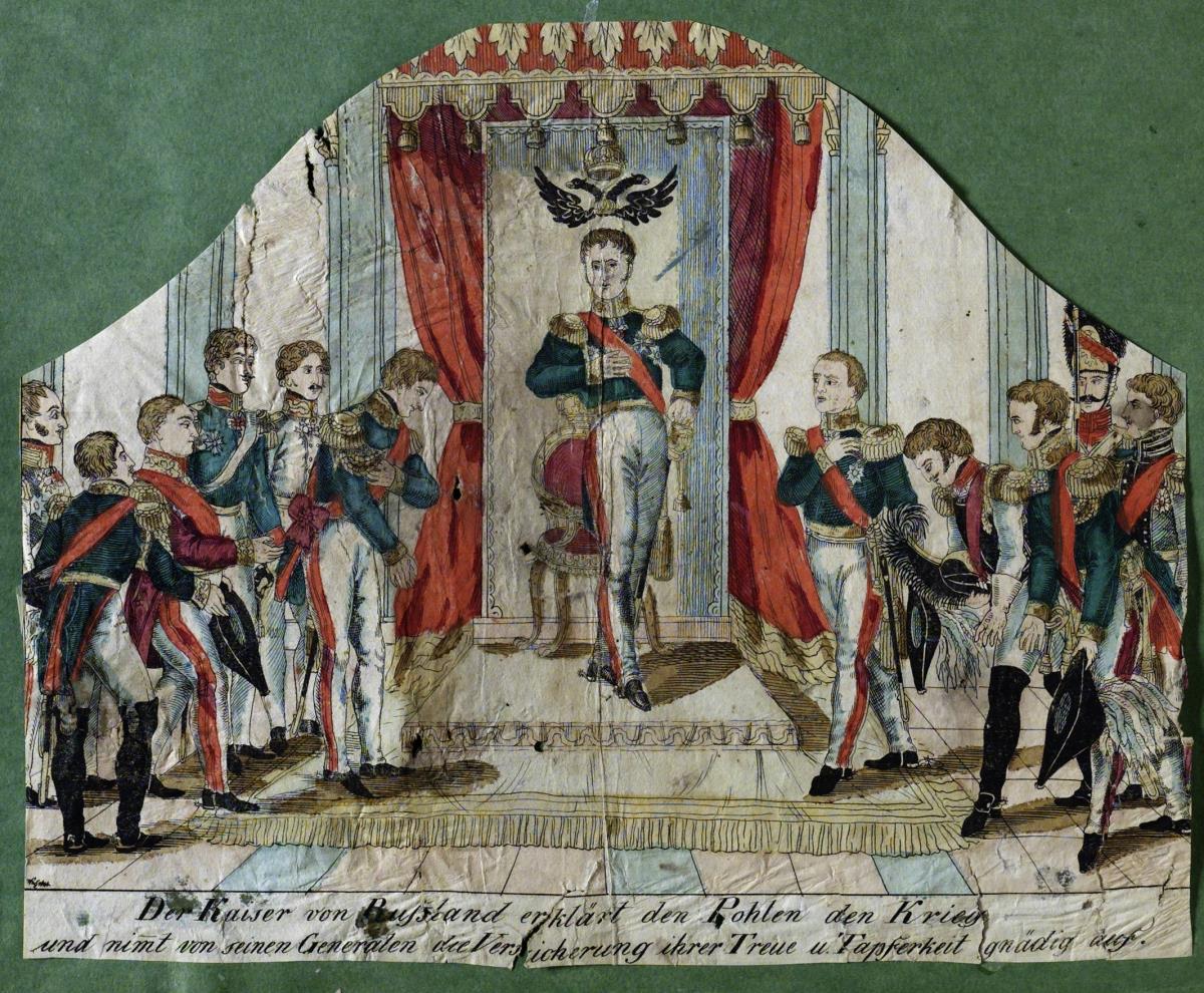 Der Kaiser von Russland erklärt den Pohlen den Krieg und nimt von seinen Generälen die Versicherung der Treue u. Tapferkeit gnädig auf.