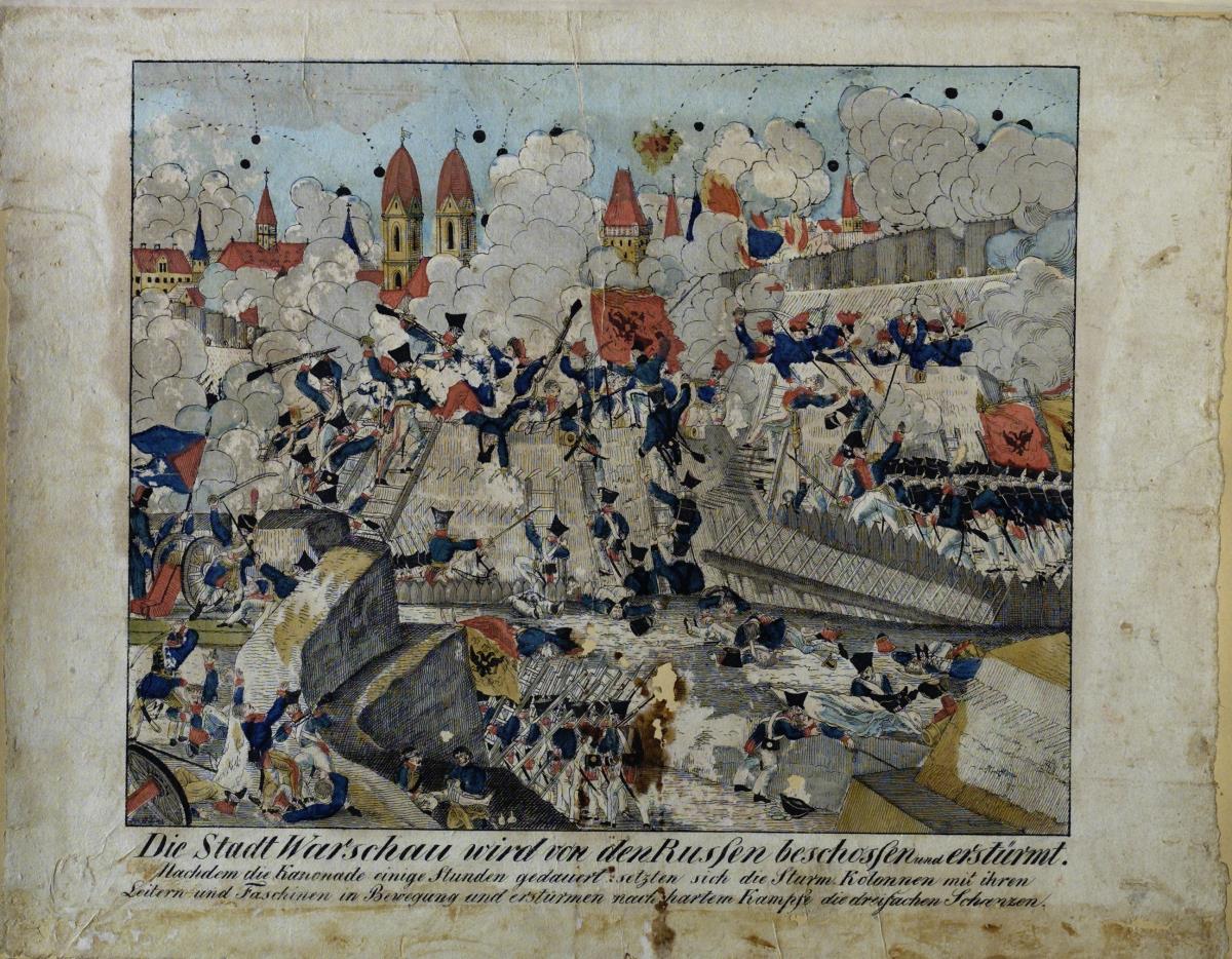 Die Stadt Warschau wird von den Russen beschossen und erstürmt.