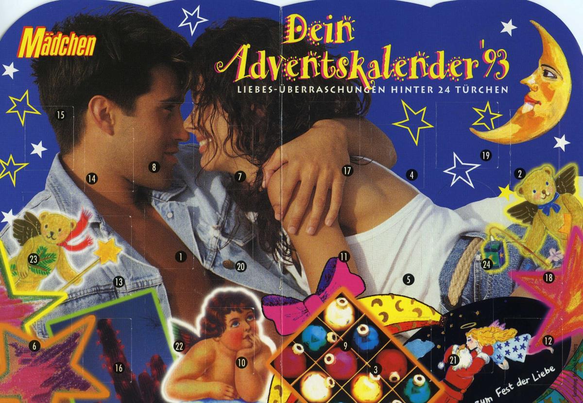 Mädchen. Dein Adventskalender '93. Liebes-Überraschungen hinter 24 Türchen.