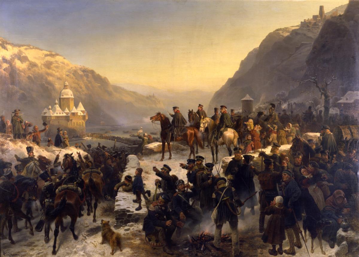 Blüchers Rheinübergang bei Caub am 1. Januar 1814