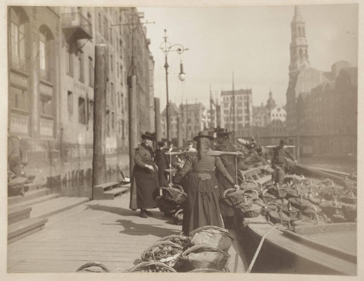 Ankommendes Gemüse (aus dem Album "Hamburg: Land und Leute der Niederelbe", Nachträge)