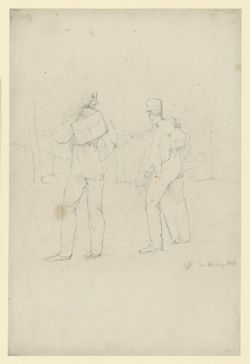 Caspar David Friedrich und Gottlob Christian Kühn auf der Reise im Harz (?)