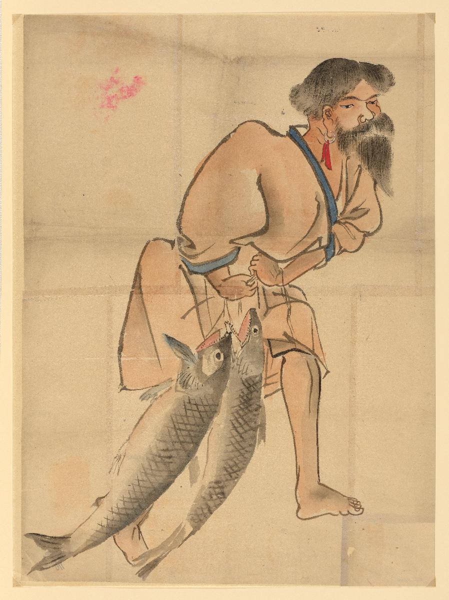 Mann mit Fischen