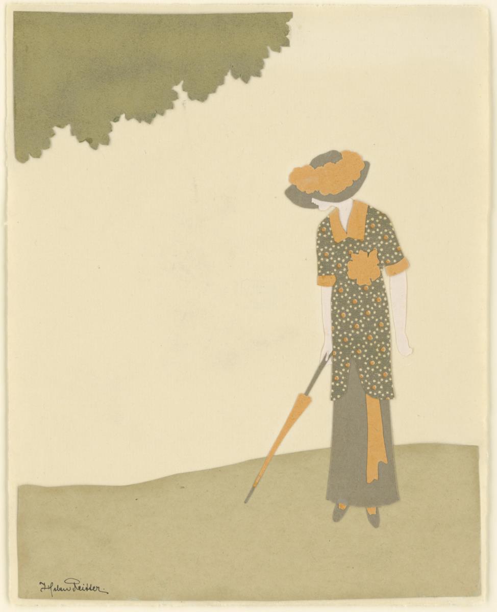Frau in Tunikakleid