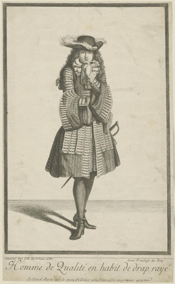 Homme de qualité en habit de drap rayé