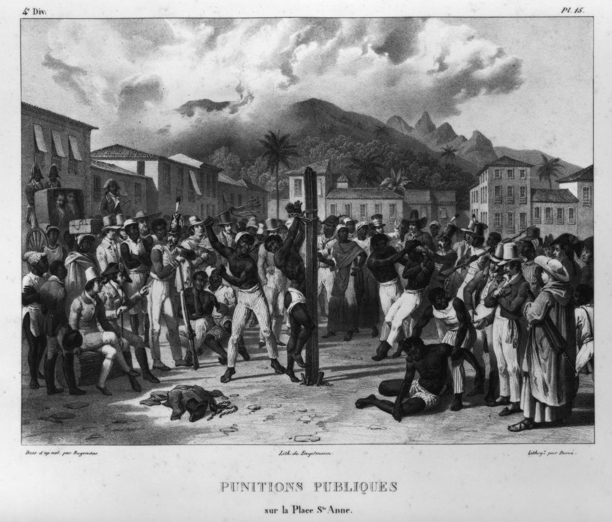 „Punitions publiques sur la place S. te Anne“ (Öffentliche Bestrafung auf dem Sant´ Anna-Platz, Rio de Janeiro)
