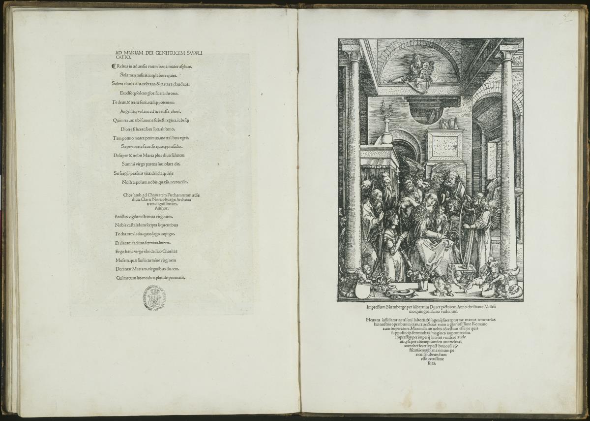 Mariens Verehrung und Textseite. aus: Das Marienleben