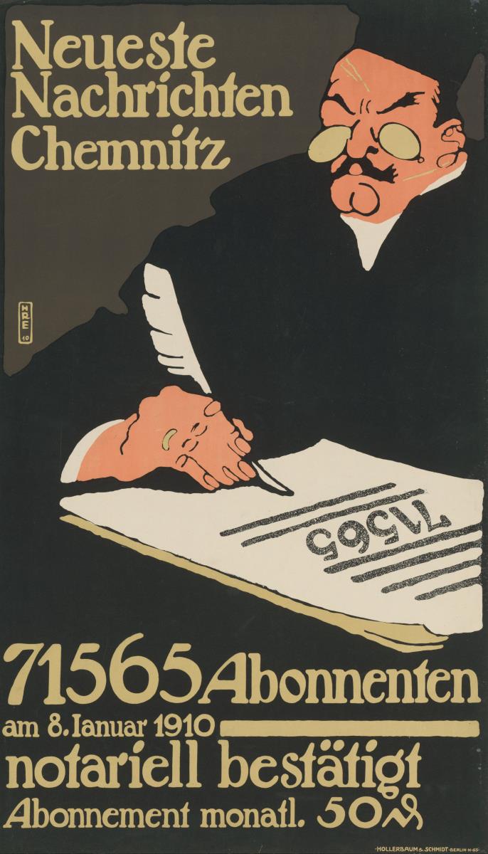 Neueste Nachrichten Chemnitz 71565 Abonnenten am 8.Januar 1910