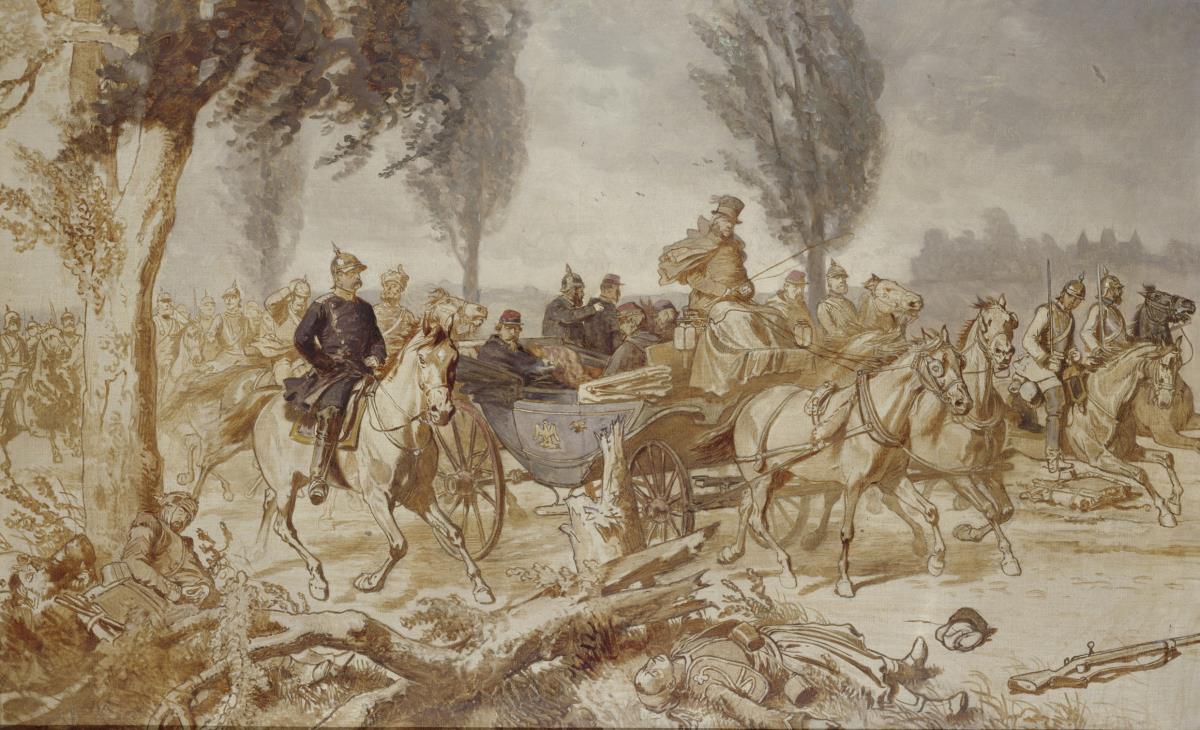 Bismarck und Napoleon III. nach der Schlacht bei Sedan. Entwurf