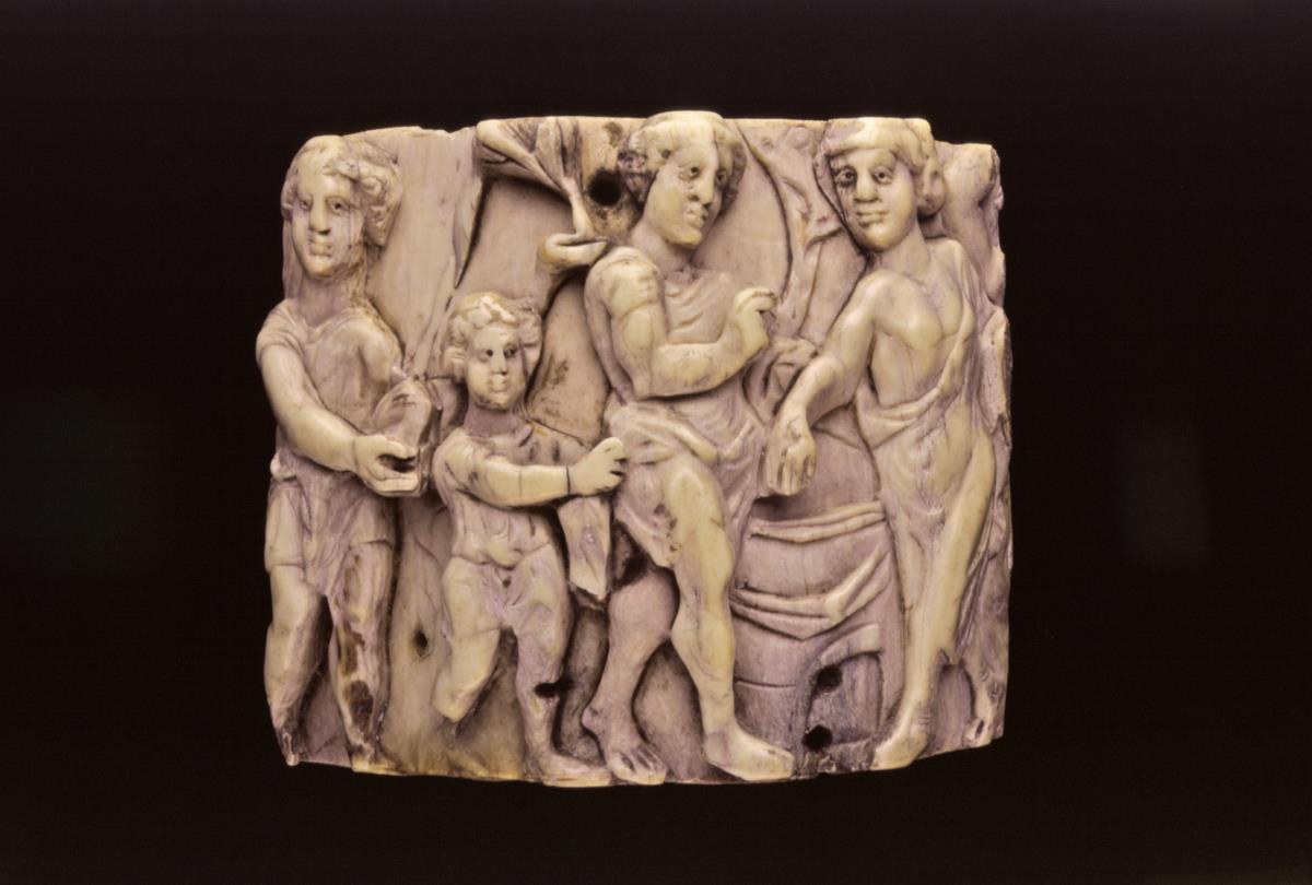 Fragment einer Pyxis mit Szene aus der biblischen Josephsgeschichte