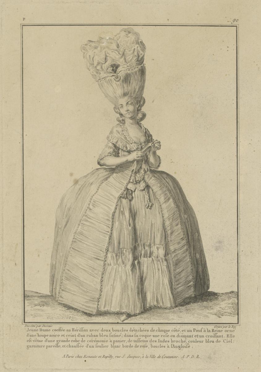 Gallerie des Modes et du Costume Français: Jeune Dame coiffée au Hérisson. P.90