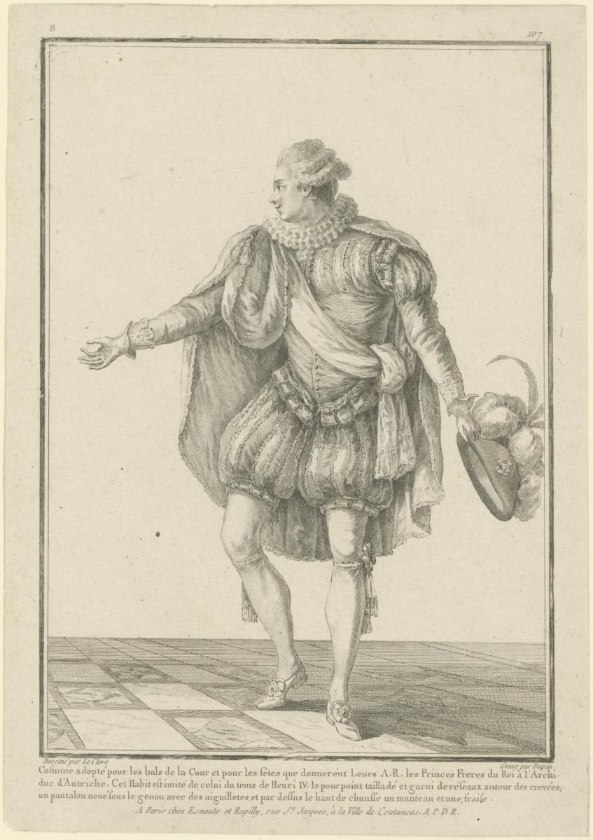 Gallerie des Modes et du Costume Français: Costume adopté pour les bals de la Cour. S.107