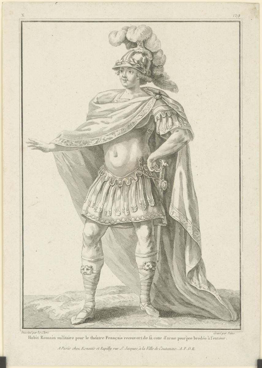 Gallerie des Modes et du Costume Français: Habit militaire Romain pour le théâtre. X.129