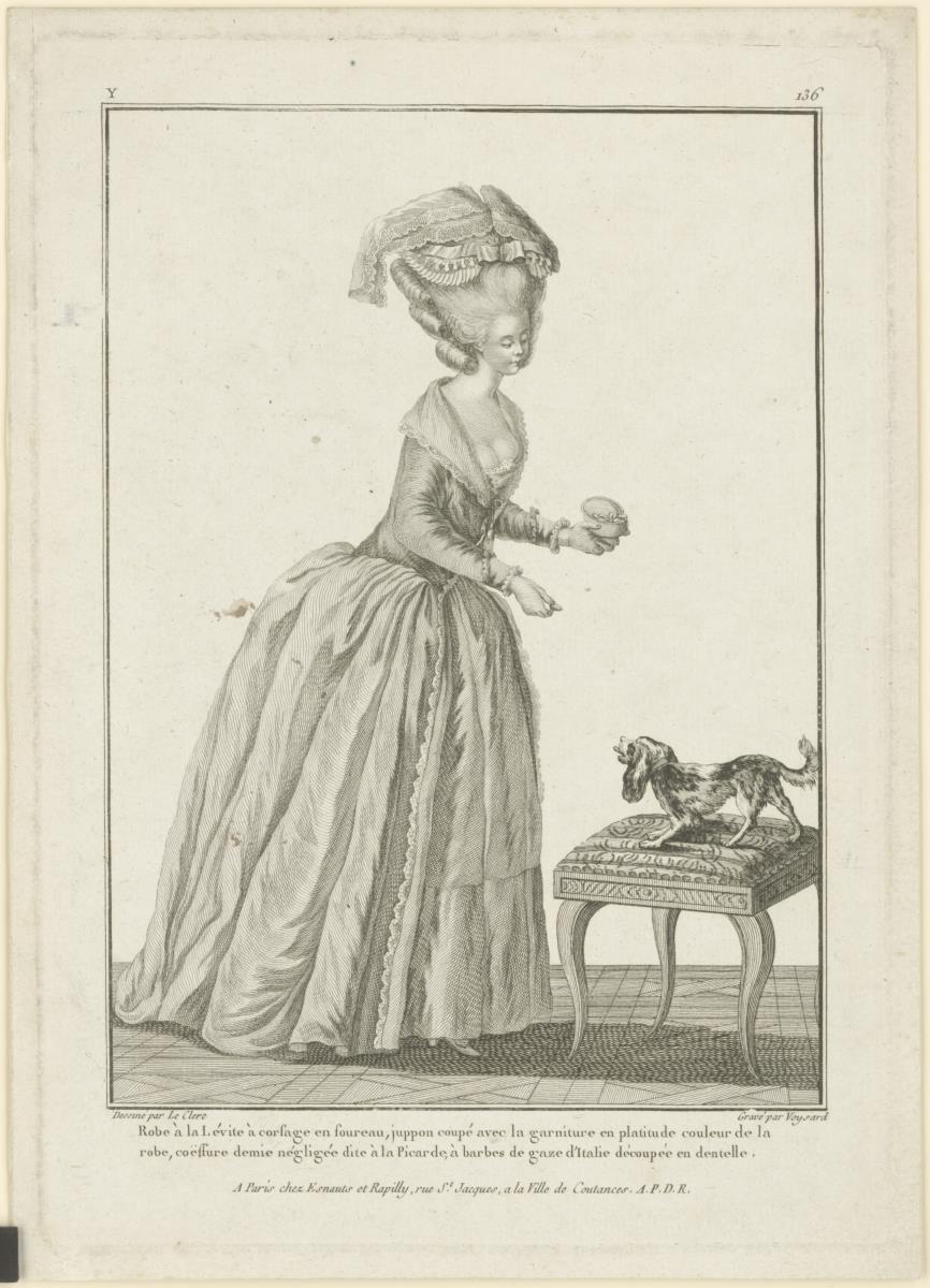 Gallerie des Modes et du Costume Français: Robe à la Lévite à corsage en foureau. Y.136