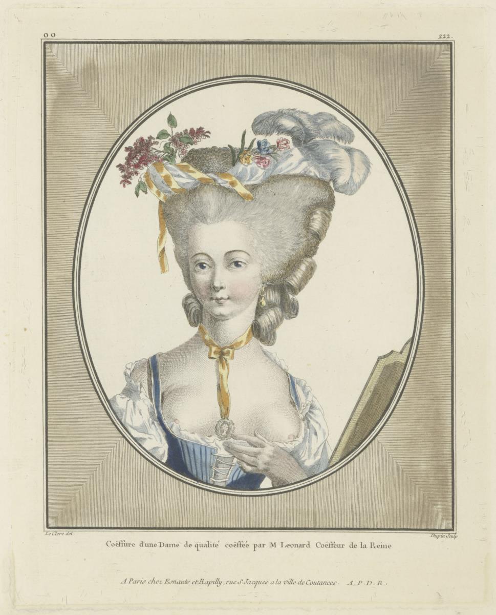 Gallerie des Modes et du Costume Français: Coiffure d'une Dame de qualité. oo.222