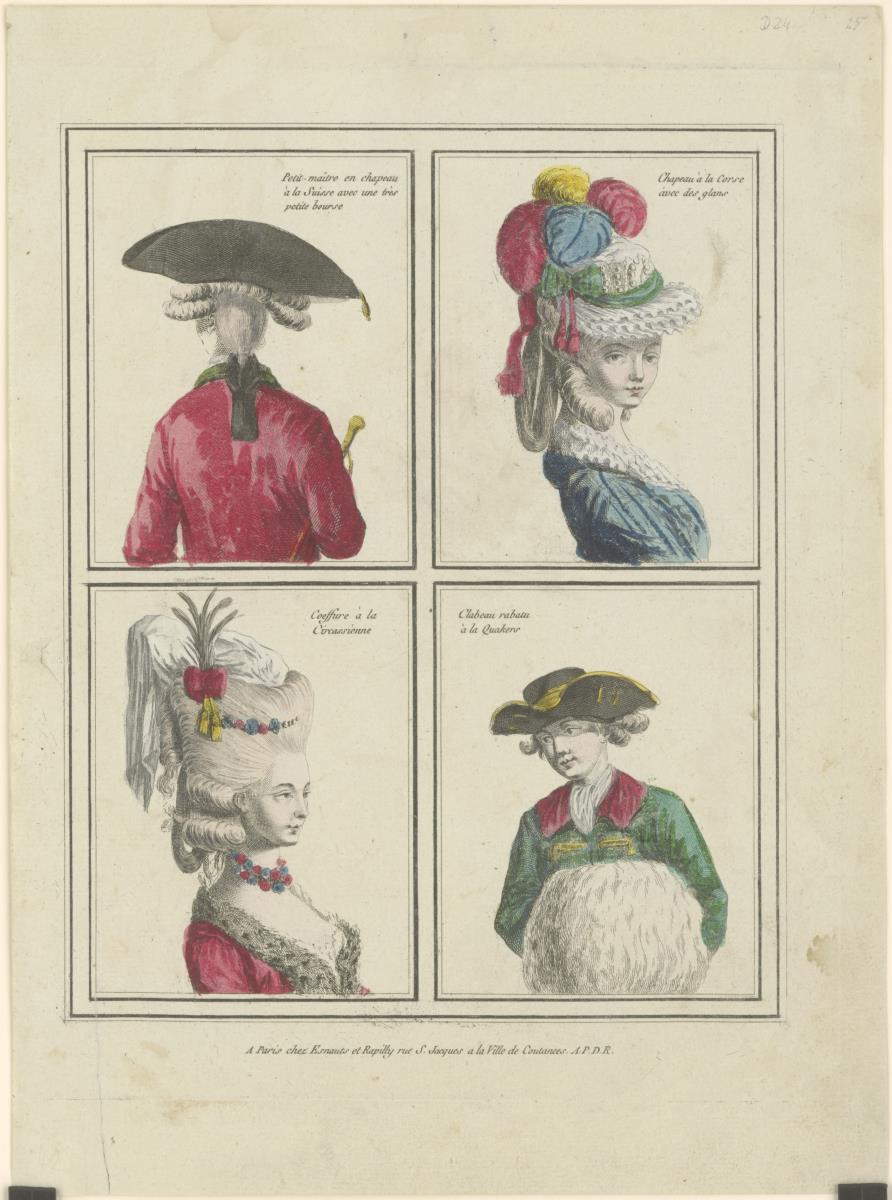 Gallerie des Modes et du Costume Français: Petit-maître en chapeau à la Suisse. D.24