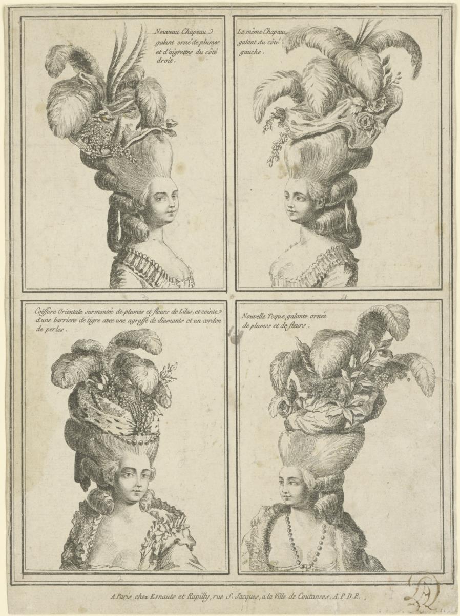 Gallerie des Modes et du Costume Français: Nouveau Chapeau galant, Coiffure Orientale. F.36