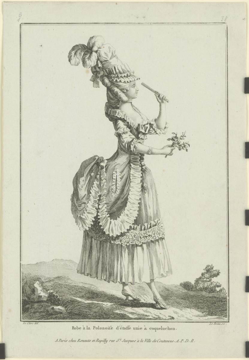 Gallerie des Modes et du Costume Français: Robe à la Polonaise. G.38