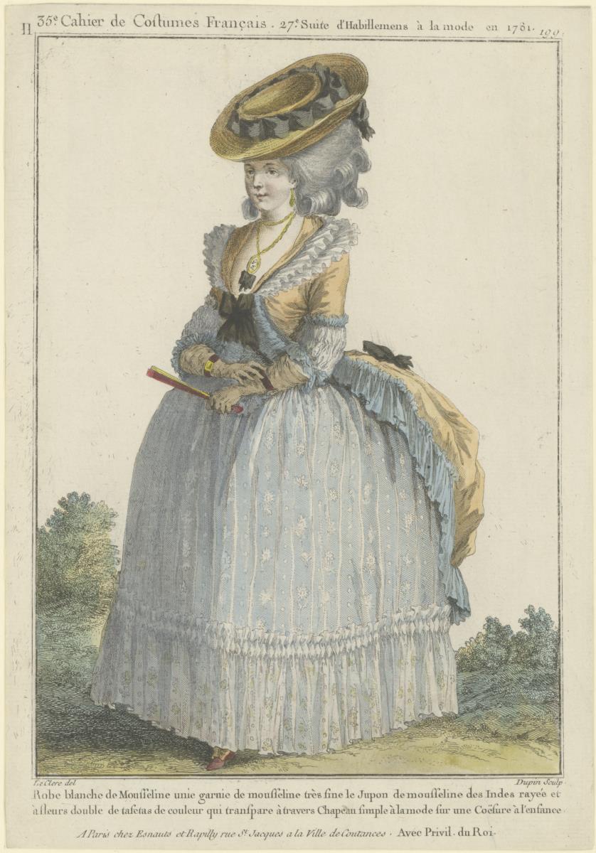 Gallerie des Modes et du Costume Français: Robe blanche de Mousseline. ll.199