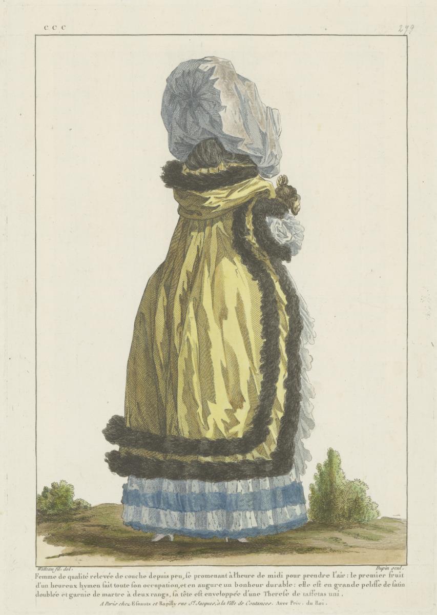 Gallerie des Modes et du Costume Français: Femme de qualité. ccc.299, Pelisse de Satin doublée de martre
