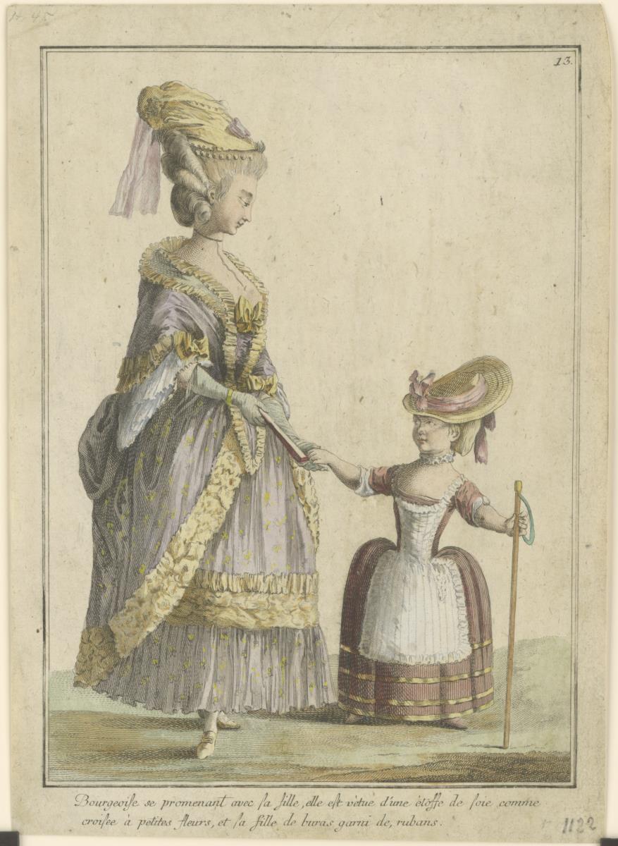 Gallerie des Modes et du Costume Français: Bourgeoise se promenant avec sa fille. H.45