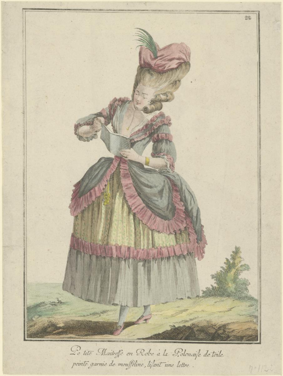 Gallerie des Modes et du Costume Français: Petite Maitresse en Robe à la Polonaise. G.39