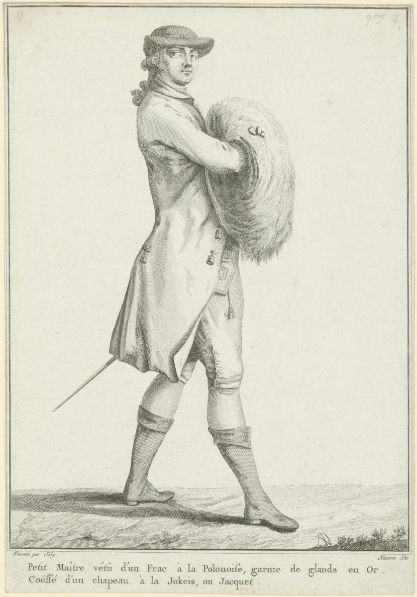 Collection d'Habillement Modernes et galants: Petit Maître vêtu d’un Frac a la Polonaise