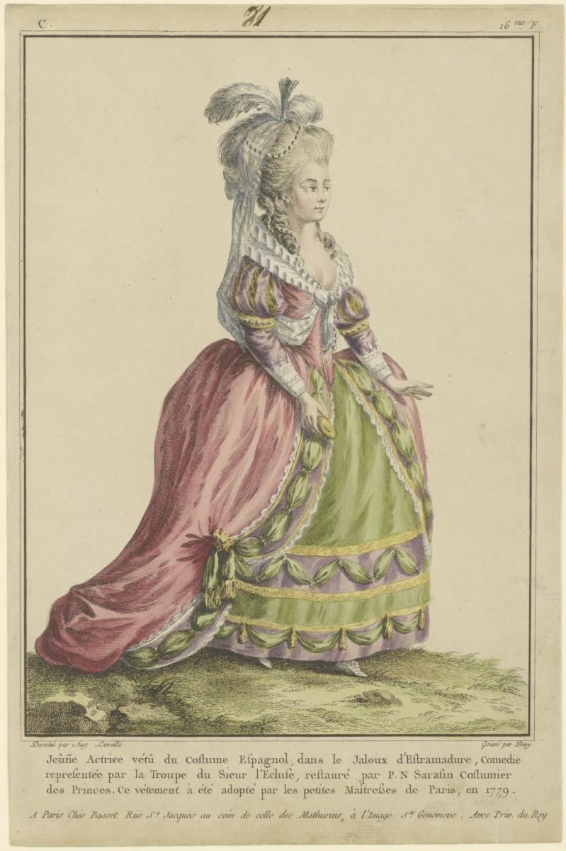 Collection d'Habillement Modernes et galants: Jeune actrice vétue du Costume Espagnol