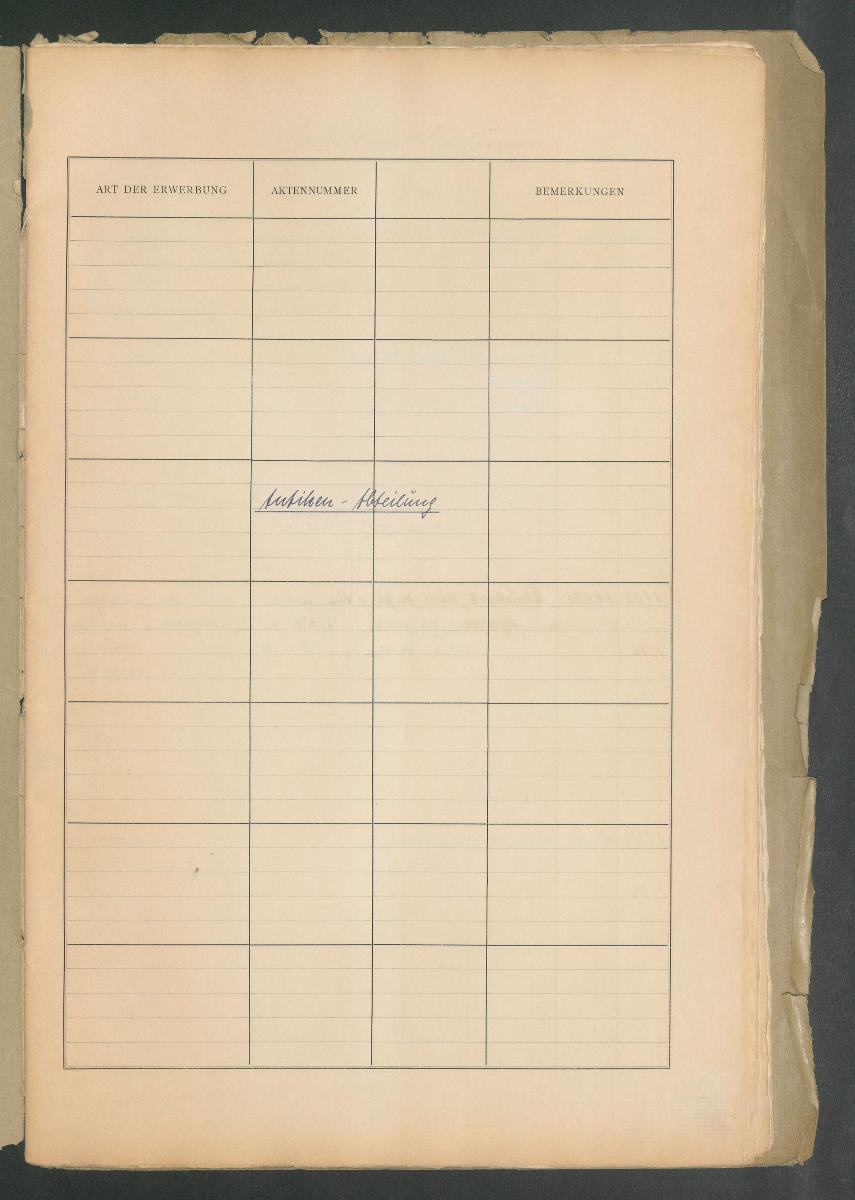 Inventar Antiken-Abteilung