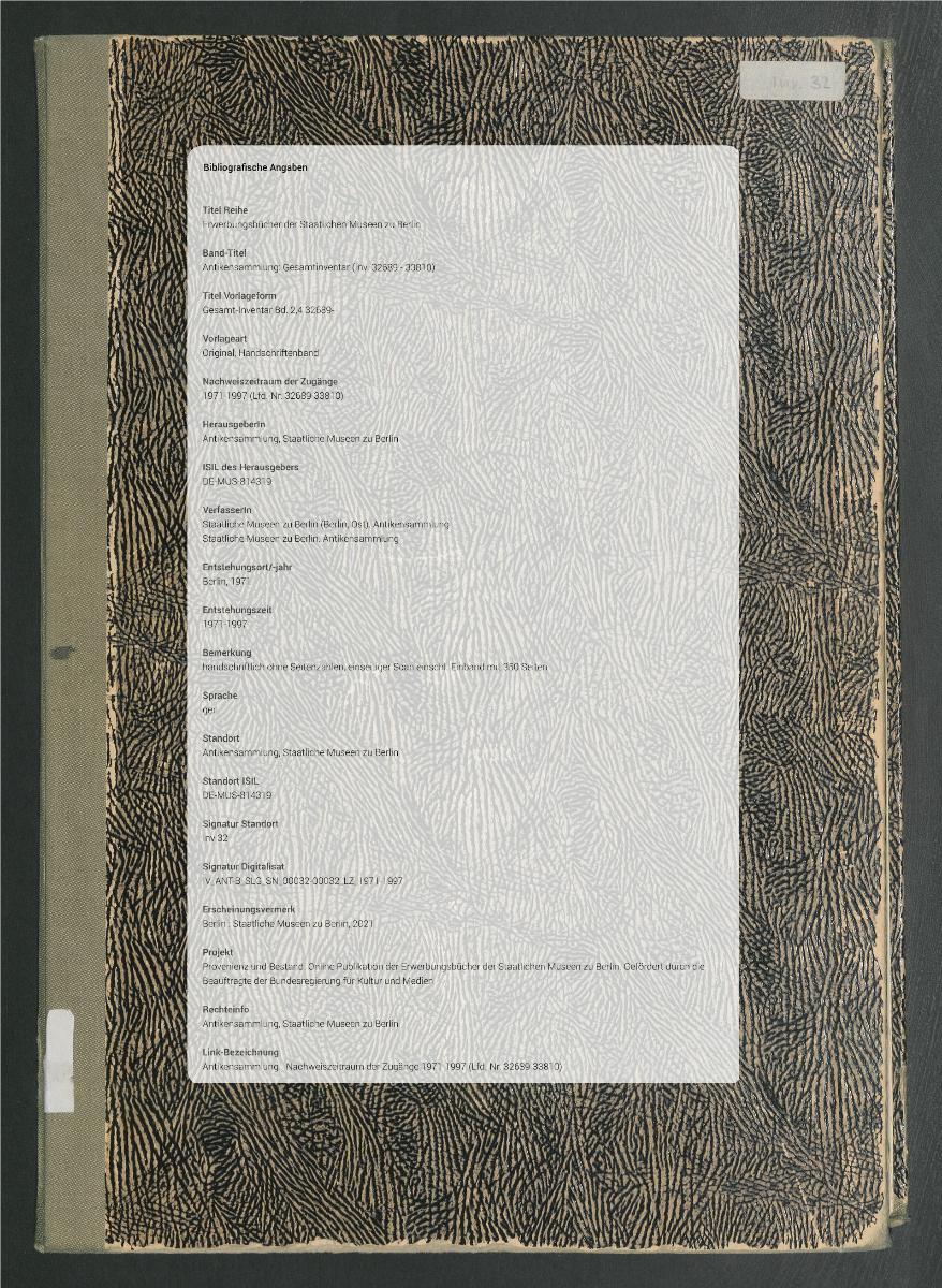 Gesamt-Inventar Bd. 2,4 32689-