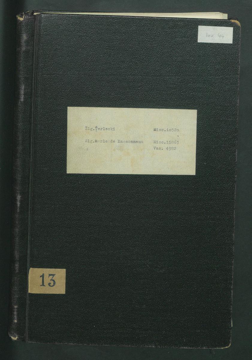 Slg. Terlecki Misc. 10520 Slg. Merle de Massonneau Misc. 11863 Vas. 4982