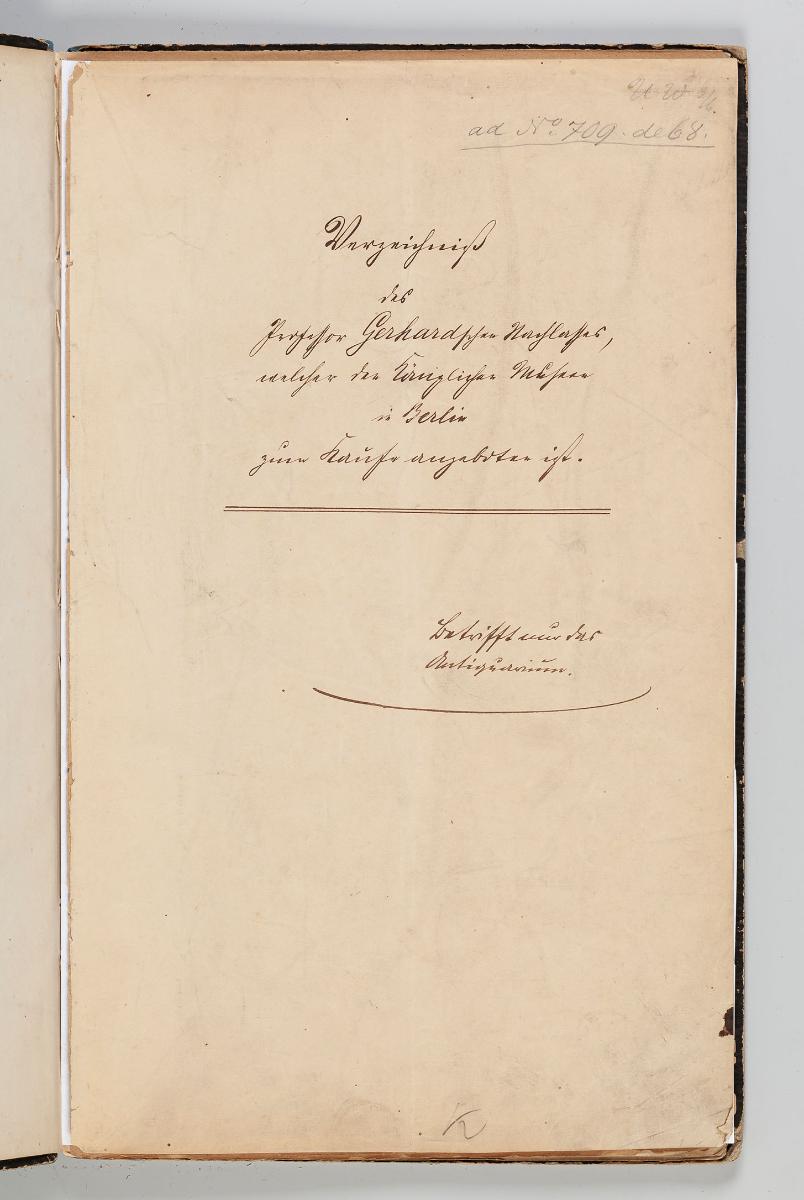 Verzeichnis des Ed. Gerhard´schen Nachlaßes