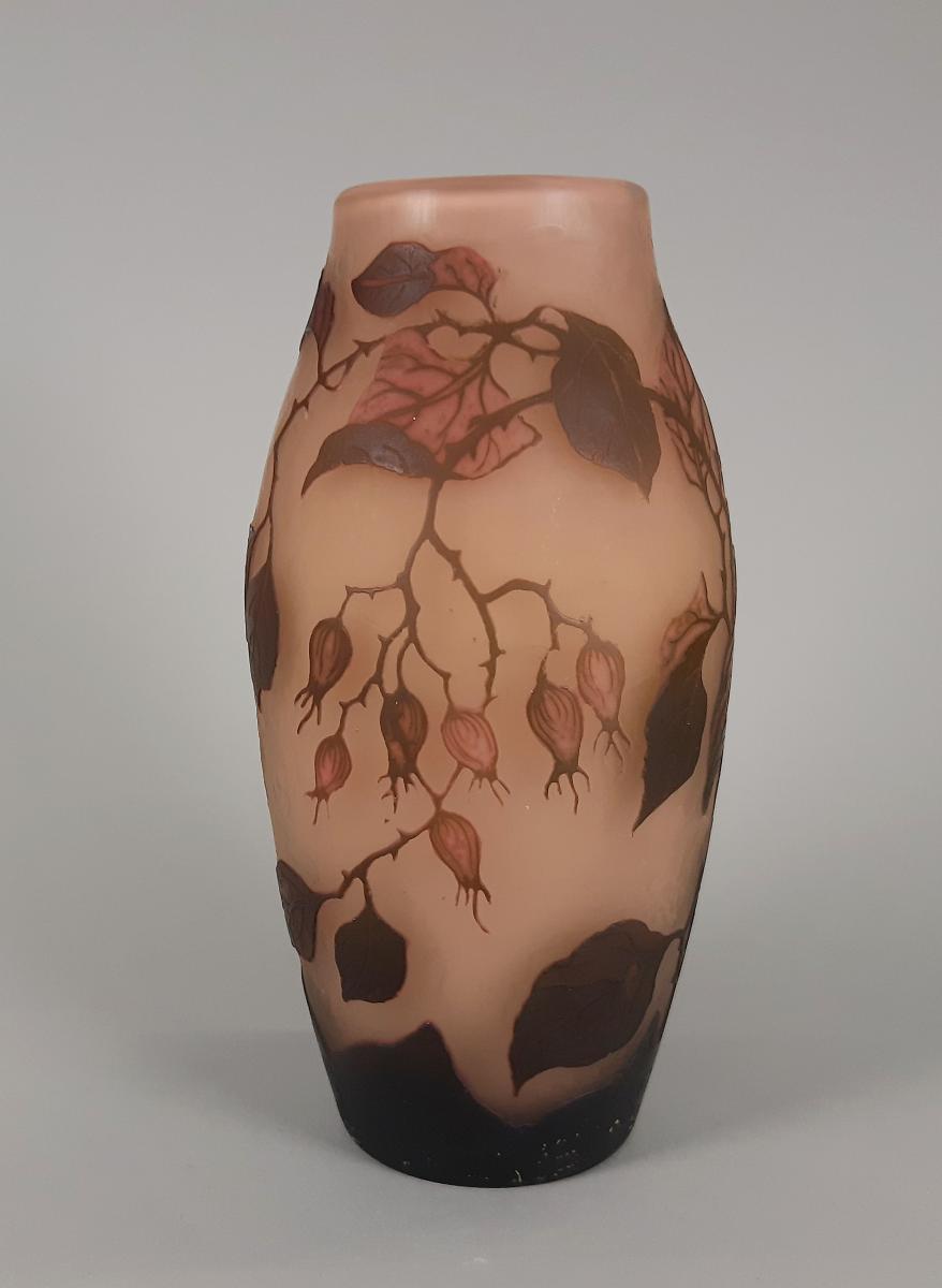 Vase mit Hagebuttenzweigen