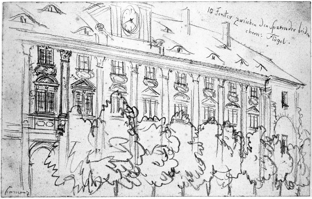 Seitliche Fassade des Klosters Kamenz