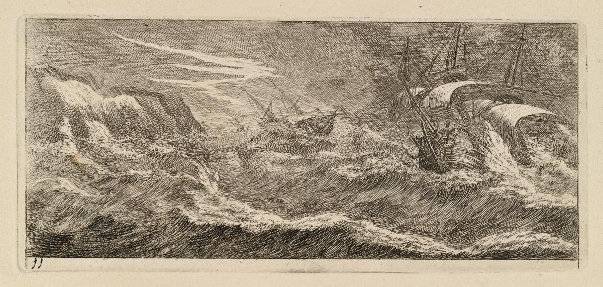Segelschiff in einem Sturm
