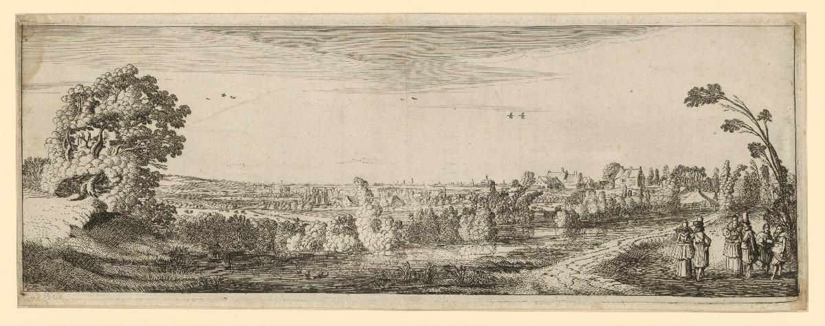 Weite Landschaft mit Haarlem am Horizont, Blatt 5 aus einer Folge mit Landschaften im Querformat