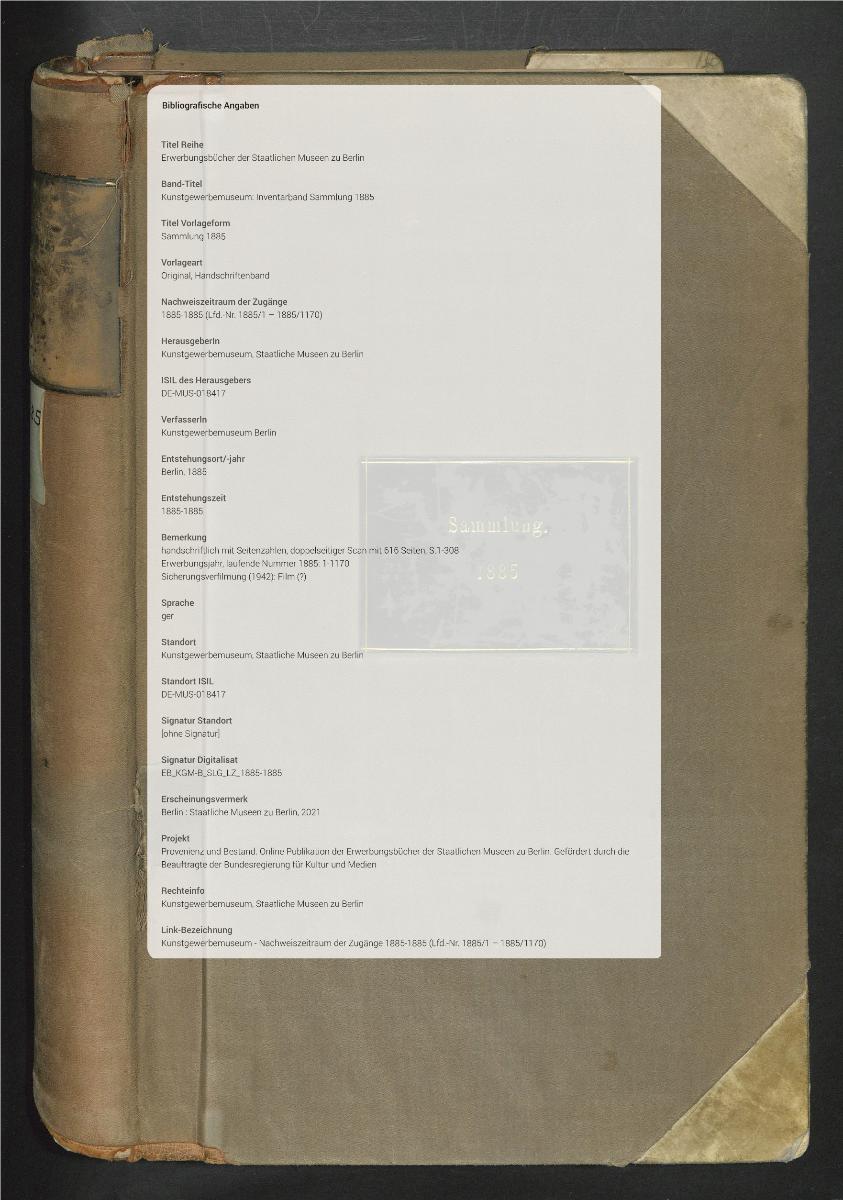 Sammlung 1885