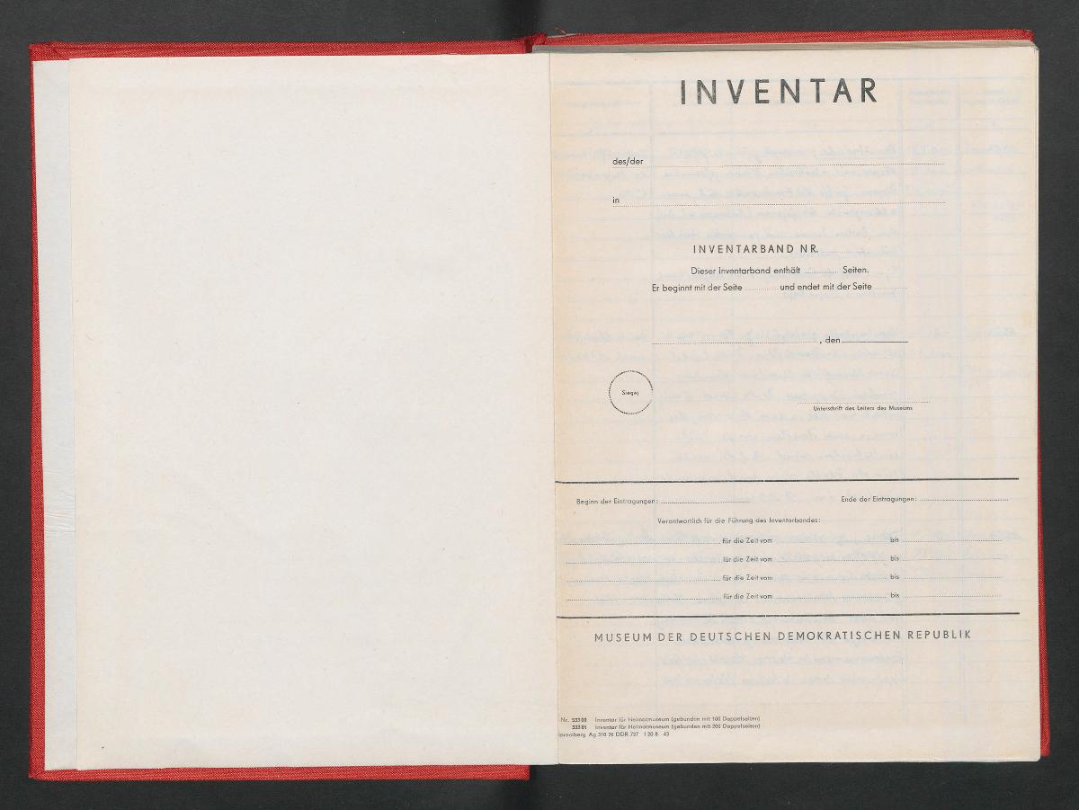 [= Inventar des Kunstgewerbemuseums der Staatlichen Museen zu Berlin - Schloß Köpenick 1984-1986]