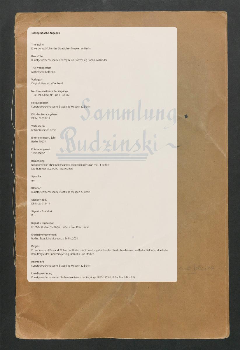 Sammlung Budzinski
