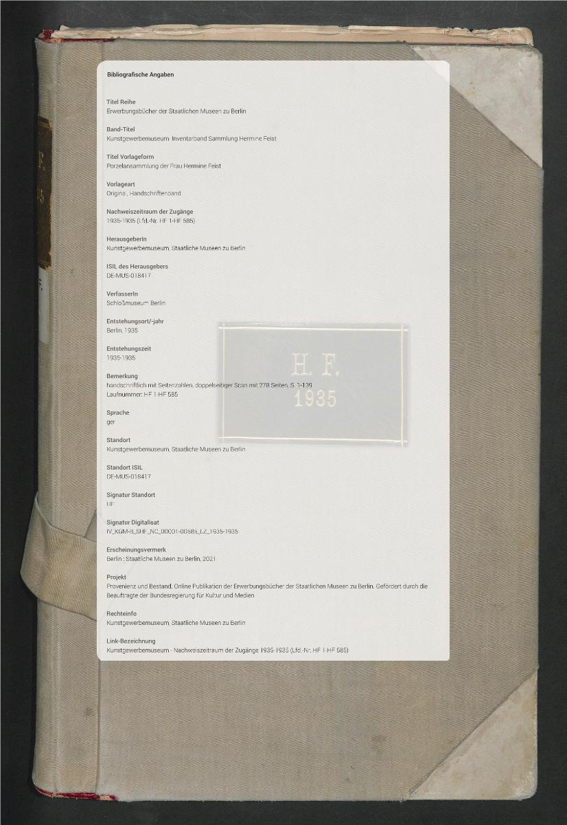Porzelansammlung der Frau Hermine Feist