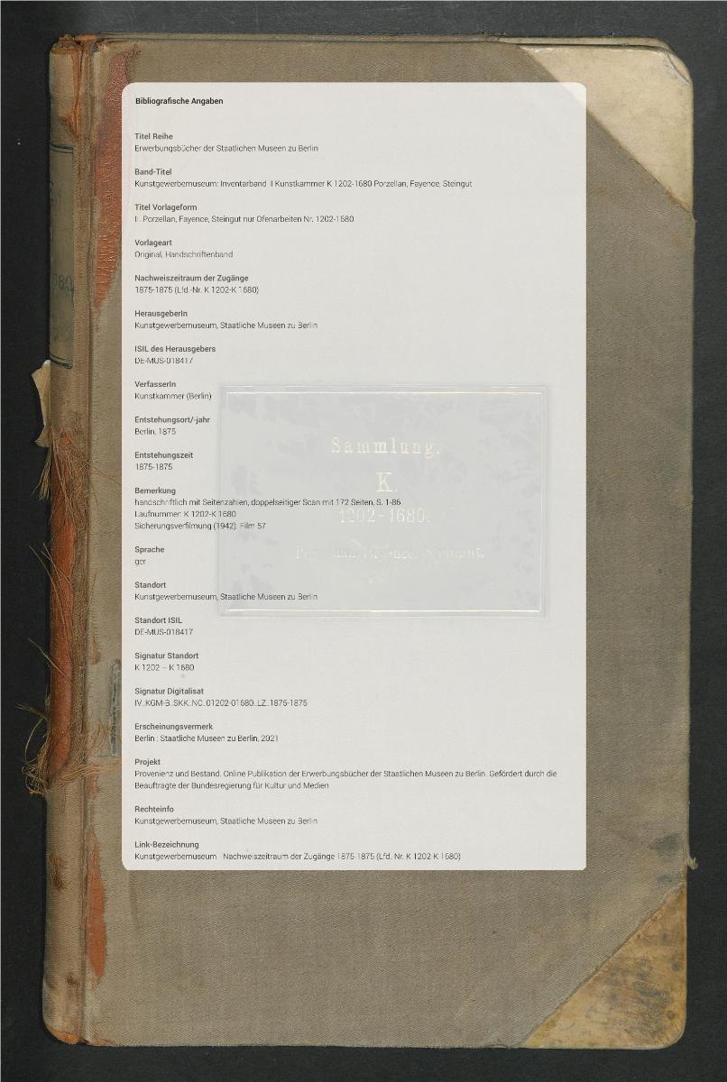 II. Porzellan, Fayence, Steingut nur Ofenarbeiten Nr. 1202-1680